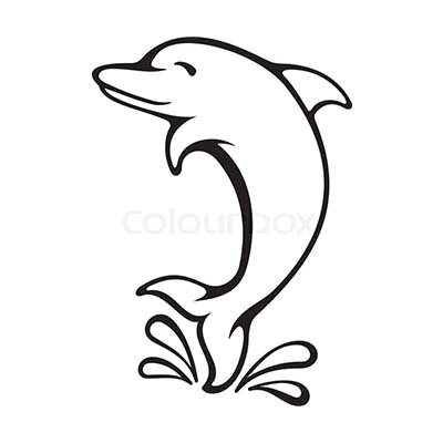 Cute Cartoon Dolphin Design Water Transfer Temporary Tattoo(fake Tattoo) Stickers NO.11120